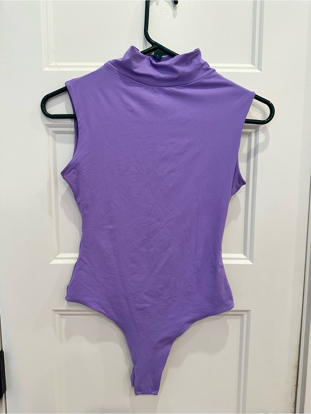 Sleeveless Purple Turtleneck Bodysuit